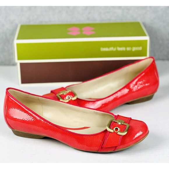 Naturalizer Shoes Womens 9M Pink N5 Comfort Patent Leather Buckle Dizzy Coral - Picture 1 of 11